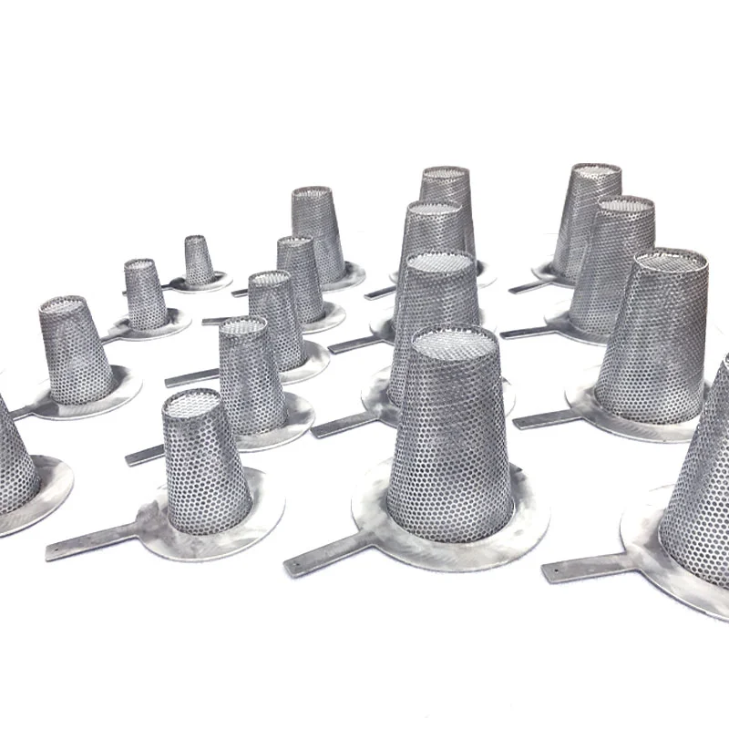 Truncated cone strainers